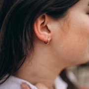 Pendientes de aro martillados 12 mm - del hilo 2,5 mm - Acero inoxidable 316L y Dorado 201 x2