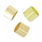 Tubos cuenta pasante para cordones 4 mm light gold HQ x8