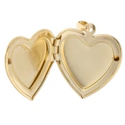 Colgante marco de fotos corazón 26x23 mm - Motivo corazones - Dorado con oro fino x1