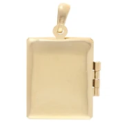 Colgante Marco de Foto Rectángulo 24x18 mm - motivo arabesco - Dorado en oro fino x1