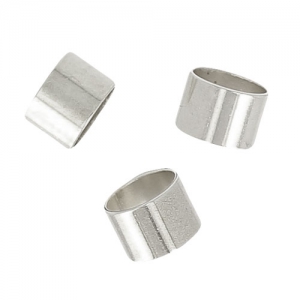 Tubos cuenta pasante para cordones 3 mm rodiado x10