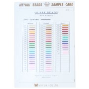 Carta de colores de Miyuki Rocalla 11/0 - Tarjeta de muestras (n.º 43/2R) Colores teñidos - Semimate