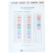 Carta de colores de Miyuki Rocalla 11/0 - Tarjeta de muestras (n.º 43/2R) Colores teñidos - Semimate