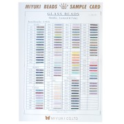 Carta de colores de Rocalla Miyuki 11/0 - Tarjeta de muestras (n.º 853/R): metalizados, brillantes y de fantasía