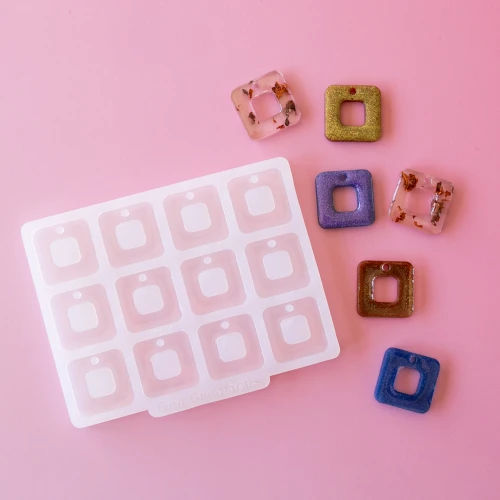 Molde de silicona Géa Creations para colgantes cuadrados huecos 20 mm
