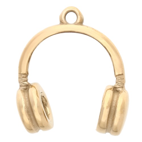Colgante auriculares 20x18 mm - Acero inoxidable 304 Oro x1
