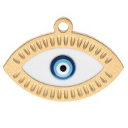 Colgante ojo 12x17 mm con resina epoxi - Acero inoxidable 304 Oro - Blanco - Azul x1|raw }}
