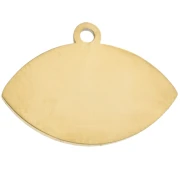 Colgante ojo 12x17 mm con resina epoxi - Acero inoxidable 304 Oro - Blanco - Azul x1