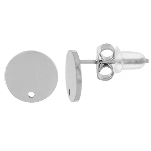 Pendientes redondos lisos 8 mm - Acero inoxidable 316L x20