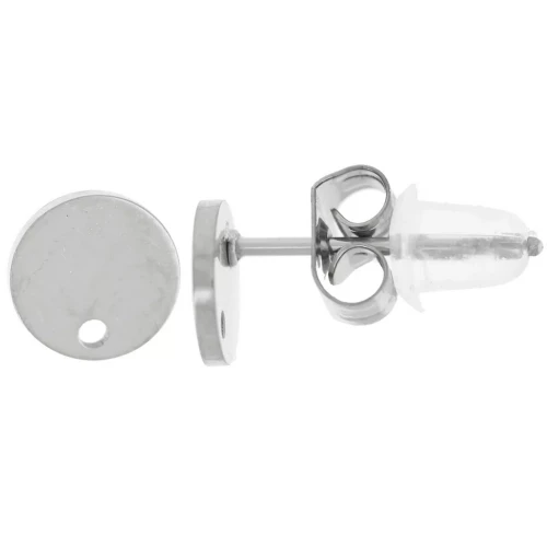 Pendientes redondos lisos de 6 mm - Acero inoxidable 316L x20