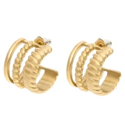 Soportes trenzados de triple fila 19x16 mm - Acero inoxidable 304 Gold x2