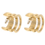 Soportes trenzados de triple fila 19x16 mm - Acero inoxidable 304 Gold x2