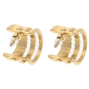 Soportes trenzados de triple fila 19x16 mm - Acero inoxidable 304 Gold x2