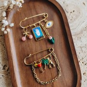 Imperdible de 49 mm - 3 anillas - Acero inoxidable 304 Gold x1