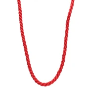 Collar cordón trenzado poliéster 4 mm - Acero inoxidable 304 Oro - Rojo x46cm