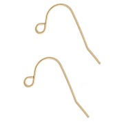 Ganchos para orejas de 13,5 mm - Acero inoxidable 316L dorado x2