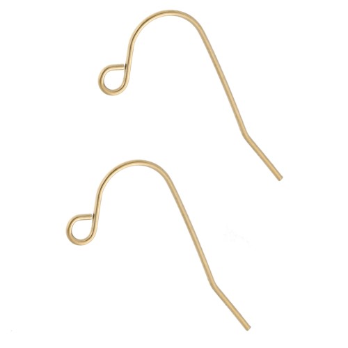 Ganchos para orejas de 13,5 mm - Acero inoxidable 316L dorado x2
