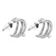 Aro triple fila 14 mm con 3 anillos abiertos - acero inoxidable 304 x2