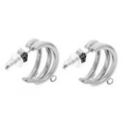 Aro triple fila 14 mm con 3 anillos abiertos - acero inoxidable 304 x2