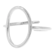 Anillo ovalado calado de 18 x 12 mm - Tallas 52 a 62 - Acero inoxidable 304L x 1