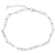 Pulsera rectangular de malla de 3,2 mm y óxidos de circonio - Acero inoxidable 304 x17cm