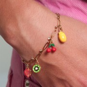 Pulsera rectangular de malla de 3,2 mm y óxidos de circonio - Acero inoxidable 304 x17cm