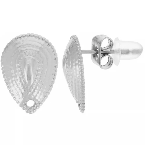 Pendientes con agujero 12x9 mm - Acero inoxidable 304L x2
