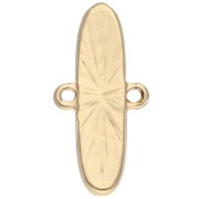 Separador oval 10x20 mm con resina epoxi - Oro - Marrón jaspeado - Nácar x1