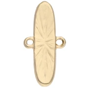 Separador oval 10x20 mm con resina epoxi - Oro - Marrón jaspeado - Nácar x1