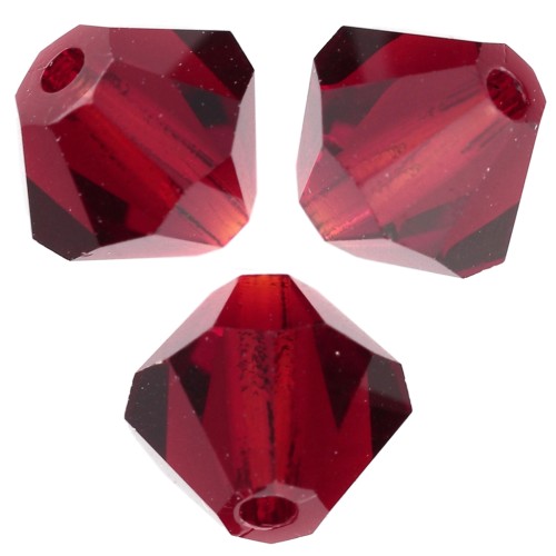 Cuentas «toupies» de Preciosa - Cuenta redonda de 4 mm - Vivid Siam x30