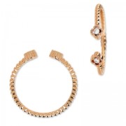 Anillo motivo flor con óxido de zirconio Crystal/dorado rosa HQ x1