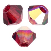 Cuentas «toupie» de Preciosa - Cuenta redonda de 3 mm - Vivid Siam AB x30