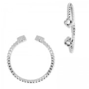 Anillo motivo flor con óxido de zirconio Crystal/rodiado HQ x1