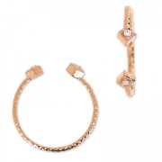 Anillo motivo rombo con óxido de zirconio Crystal/dorado rosa HQ x1|raw }}