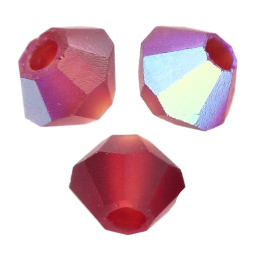 Cuentas giratorias Preciosa - Cuentas redondas de 3 mm - Vivid Siam AB mate x30
