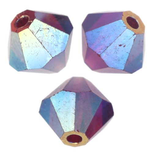 Cuentas «toupie» de Preciosa - Cuentas redondas de 5 mm - Vivid Siam AB 2X x12