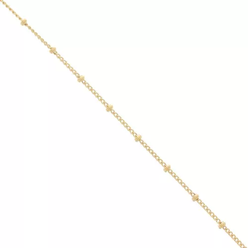 Cadena Gourmette con cuentas 2 mm Gold filled x50cm