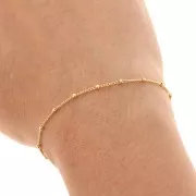 Cadena Gourmette con cuentas 2 mm Gold filled x50cm