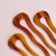 Horquilla de acetato 116x32 mm - Ámbar jaspeado - Marrón x1