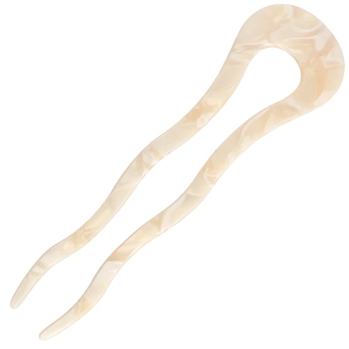 Coletero de acetato 116x32 mm - Beige jaspeado - Blanco x1