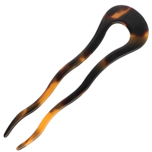 Pinza de pelo de acetato 116x32 mm - Marrón carey - Negro x1