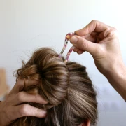 Pinza de pelo de acetato 116x32 mm - Marrón carey - Negro x1