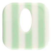 Colgante de acetato cuadrado 21 mm - Rayas verde claro - Crudo x1