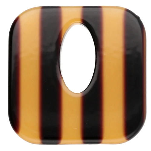 Colgante cuadrado de acetato 21 mm - Rayas marrón transparente - marrón oscuro