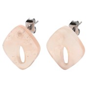 Melocotón - Pendientes diamante hueco 16x14mm acetato Jaspeado melocotón claro purpurinax2 Pendientes diamante hueco 16x14mm acetato Jaspeado melocotón claro purpurinax2