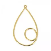 Colgante gota de hilo 34 mm Dorado con oro fino x1
