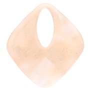 Colgante de acetato hueco en forma de diamante 28x25 mm - Brillo jaspeado melocotón claro x1