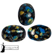 Cuentas de vidrio Samos® by Puca® 5x7 mm - Esmalte Azul Amarillo x10g
