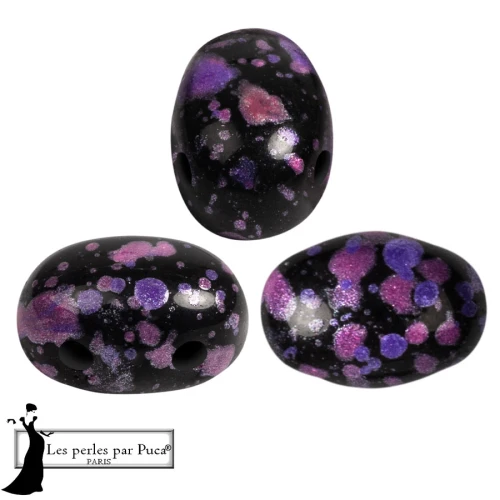 Cuentas de vidrio Samos® by Puca® 5x7 mm - Esmalte Morado y Rosa x10g