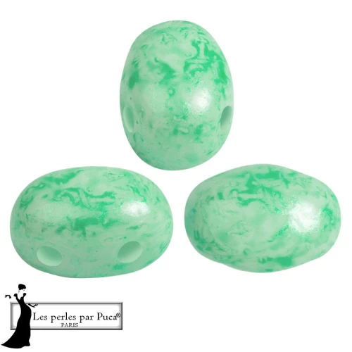 Cuentas de vidrio Samos® by Puca® 5x7 mm - Mishmash Verde x10g